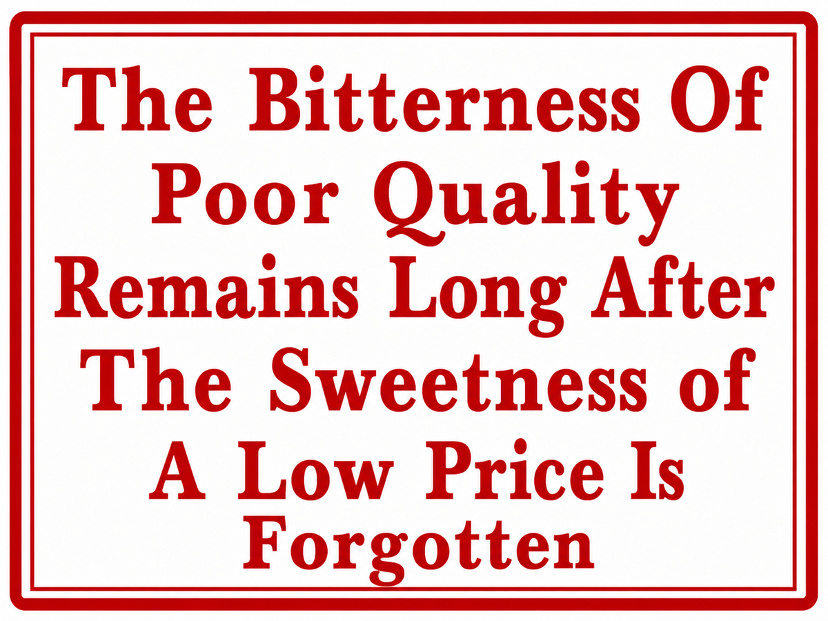 The Bitterness of Poor Quality Sign - 9x12