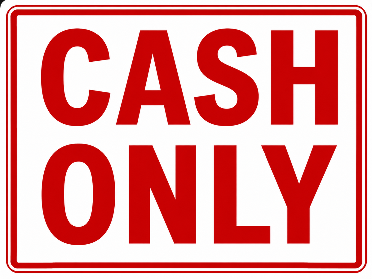 Cash Only Sign - 9x12