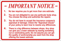 Important Notice - 12x18 Auto Body Shop Sign