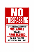 No Trespassing Sign - 12x18